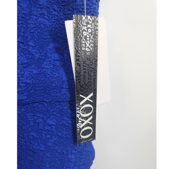 XOXO Blue Sleeveless Peplum Hem Top Womens Size Medium M *NWT - Picture 3 of 5